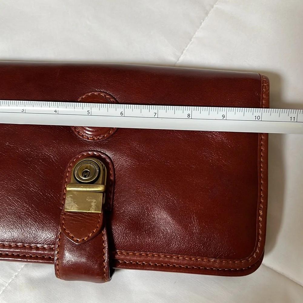 Vintage Barry Smith Italian Leather Large Wallet Clutch Wristlet Bag Vintage - Picture 12 of 14